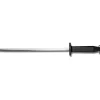 Clearance Fusil à aiguiser rond de 12" avec manche en plastique noir Couteaux