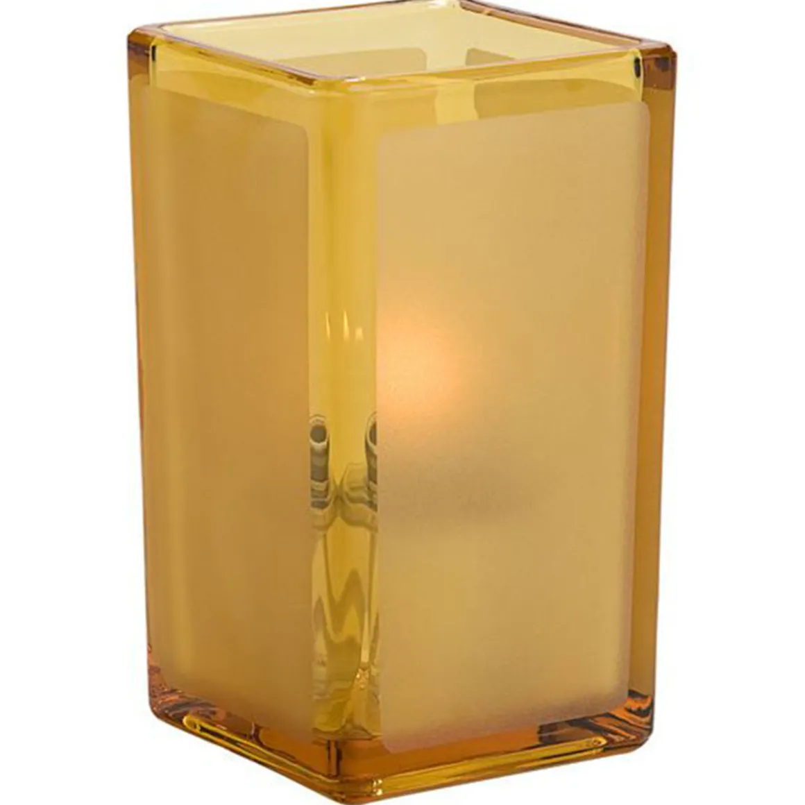 lampe_rectangulaire_de____0.webp Hot Lampe rectangulaire de 4 3/8" x 2.5" Quad Votives - Ambre satiné Accessoires Et Décor De Table
