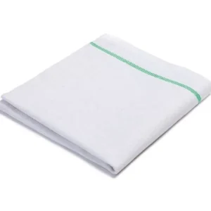 Discount Linge de cuisine de 16" x 27" avec une ligne verte - Blanc - 12 par paquet Linge De Cuisine Et Vêtements