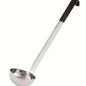 Online Louche de 1.5 oz monopièce en acier inoxydable avec manche Kool-Touch noir Jacob's Pride - 12 par boite Ustensiles Et Outils De Cuisine