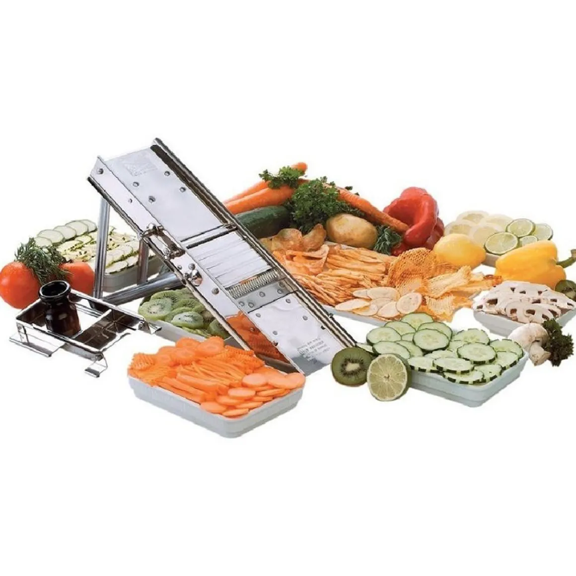 mandoline_professionnelle_0.webp Online Mandoline professionnelle avec 2 lames et garde en acier inoxydable Ustensiles Et Outils De Cuisine