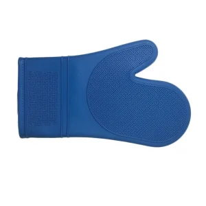 Fashion Mitaine pour le four anti-chaleur doublée en silicone bleue Linge De Cuisine Et Vêtements