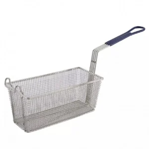 Clearance Panier à friteuse rectangulaire avec poignée en PVC noire Équipements De Cuisson