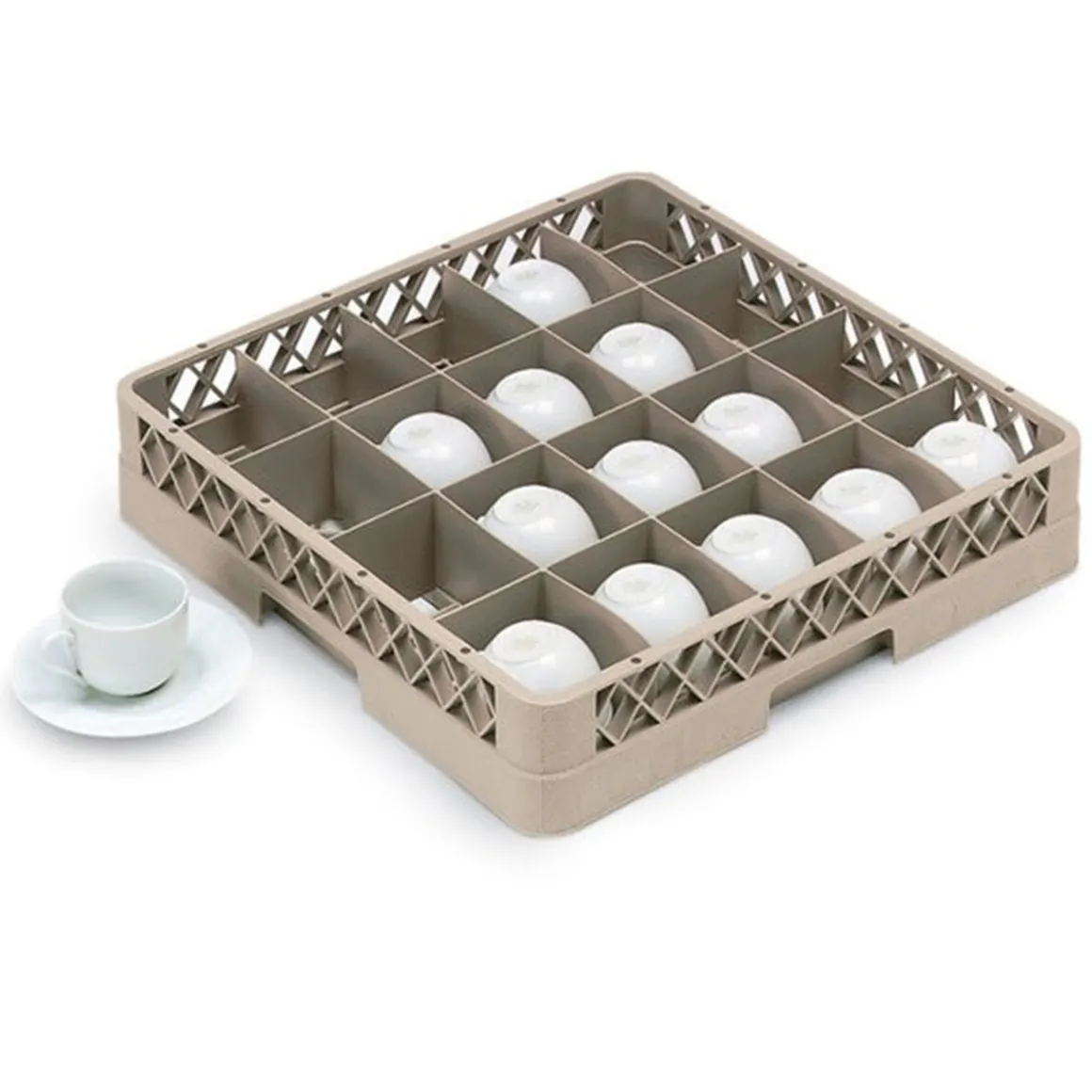 panier__lavevaisselle___c_0.webp Clearance Panier à lave-vaisselle à 20 compartiments 1/1 pour tasses Traex - Beige Lave-vaisselles Commerciaux Et Accessoires