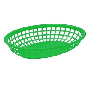 Discount Panier ovale de 9 3/8" en plastique vert Vaisselle De Service