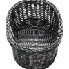 Hot Panier ovale de 9.25" x 6.25" en rotin noir - 12 par boite Vaisselle De Service
