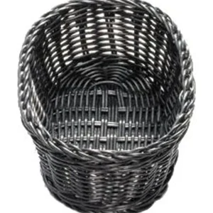 Hot Panier ovale de 9.25" x 6.25" en rotin noir - 12 par boite Vaisselle De Service