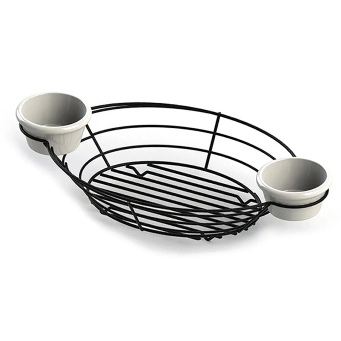 panier_ovale_de__x__x__av_0.webp Best Panier ovale de 13" x 7" x 2" avec ramequin intégré - Noir Vaisselle De Service