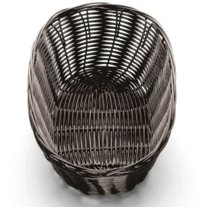 Discount Panier ovale de 10" x 6.5" x 3" en plastique - Brun - 12 par boite Vaisselle De Service