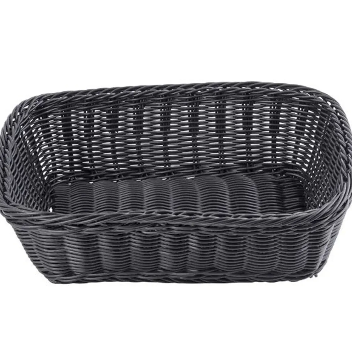 panier_rectangulaire_de___0-2.webp Clearance Panier rectangulaire de 11.5" x 8.5" en rotin - Noir - 6 par boite Vaisselle De Service