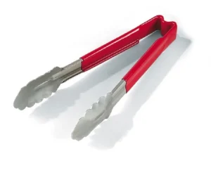 Hot Pince utilitaire de 16" à embout festonné en acier inoxydable avec manche Kool-Touch Rouge Ustensiles Et Outils De Cuisine