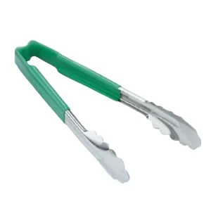 Clearance Pince utilitaire de 12" à embout festonné en acier inoxydable avec manche Kool-Touch Vert Ustensiles Et Outils De Cuisine