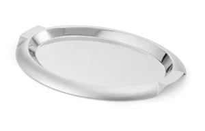 Online Plateau de service ovale de 21 1/8" x 15.5" en acier inoxydable Vaisselle