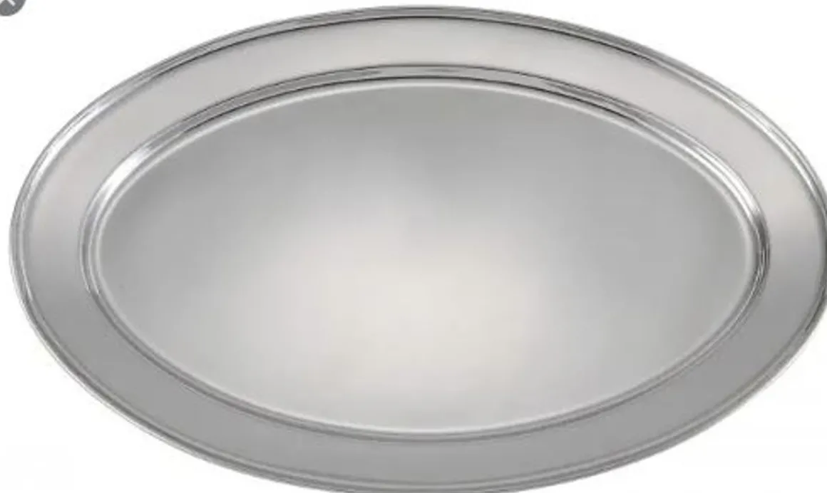 plateau_de_service_ovale__0-7.webp Online Plateau de service ovale de 11 5/8" x 8.75" en acier inoxydable Vaisselle