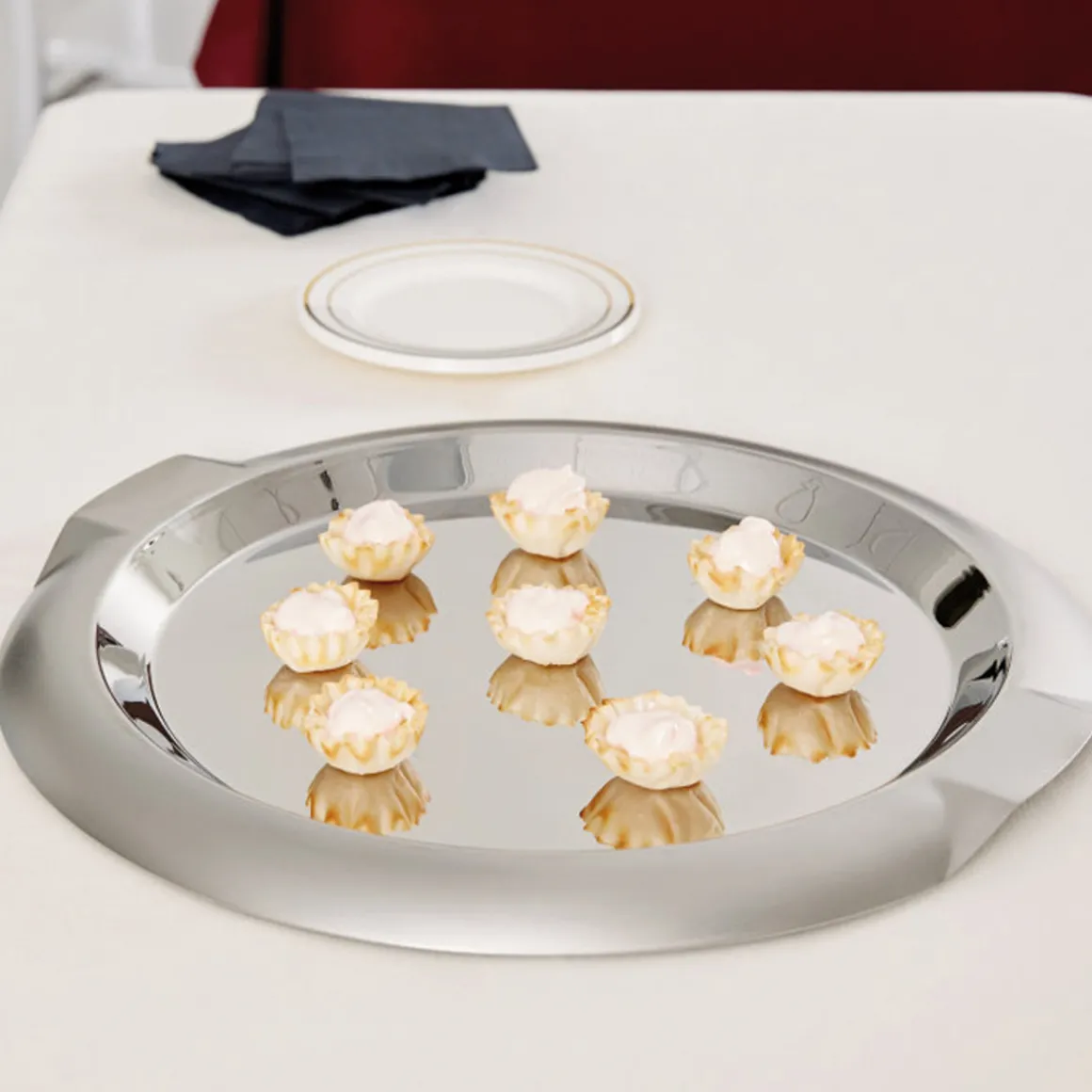 plateau_de_service_rond_d_0.webp Best Plateau de service rond de 16" en acier inoxydable Vaisselle
