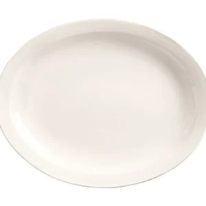 New Plateau ovale de 13 1/8" x 10" à rebord étroit - 12 par boite Vaisselle