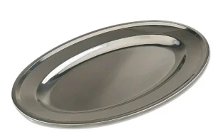 Online Plateau ovale de 19.75" x 13 5/8" en acier inoxydable Vaisselle