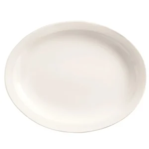 Discount Plateau ovale de 9.75" x 7.3" à rebord étroit Porcelana - 24 par boite Vaisselle