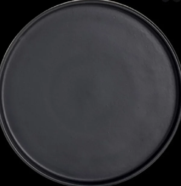 Clearance Plateau rond empilable de 10 5/8" Crete par Anfora - Matte Black - 12 par boite Vaisselle