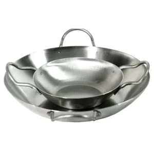 Sale Poêle à paëlla de 8" en acier inoxydable Batterie De Cuisine