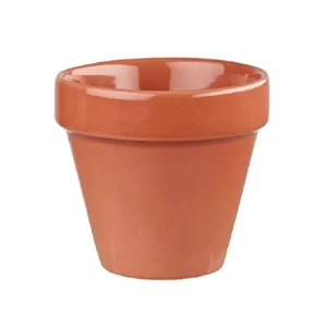 Sale Pot pour sauce de 2 oz en forme de pot à fleur - Paprika - 12 par boite Vaisselle De Service