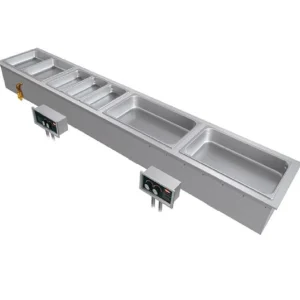 Best Puit chauffant encastrable mince à 2 bacs avec drain de 1" Réchauds Et Maintiens