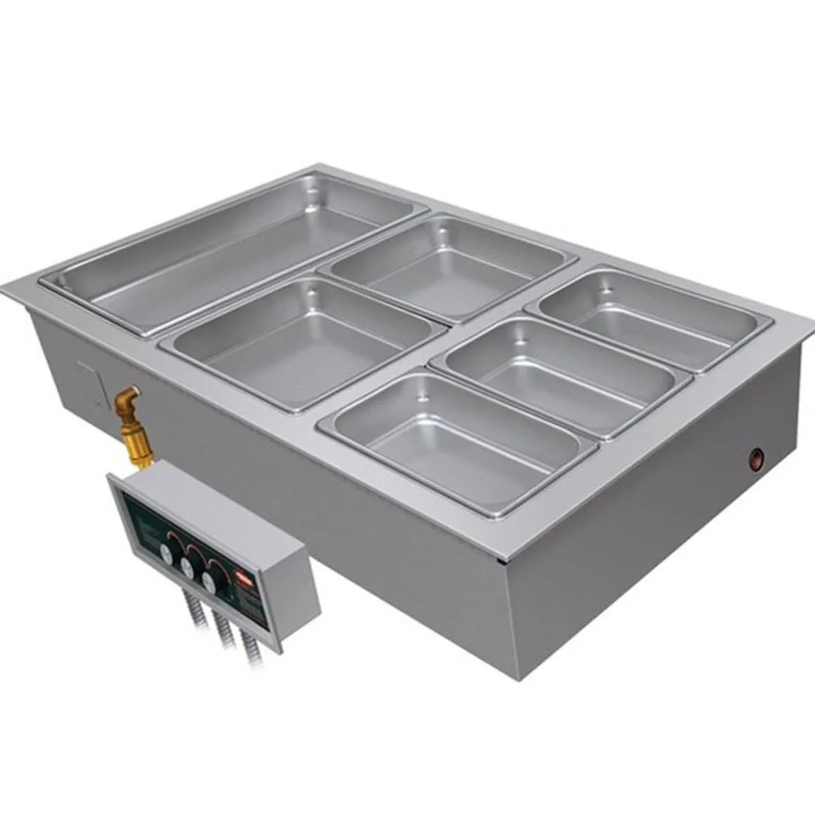 puit_chauffant_encastrabl_0-4.webp Discount Puit chauffant encastrable à 1 bac avec drain - 1215w - 208V/1p Réchauds Et Maintiens