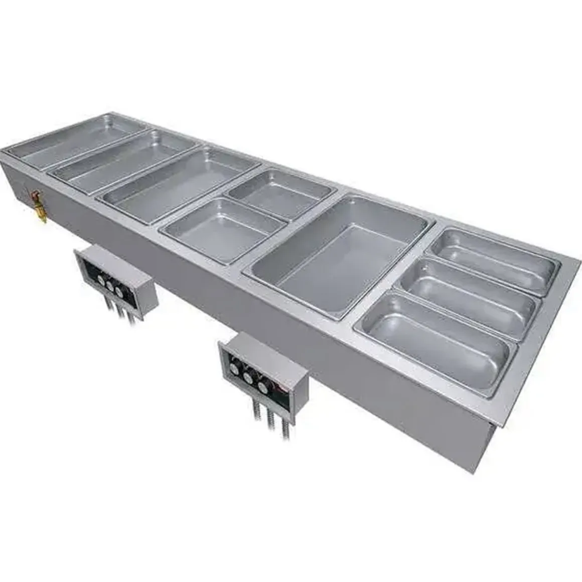puit_chauffant_encastrabl_0-5.webp Sale Puit chauffant encastrable à 6 bacs avec drain - 7215W - 208V/1P Réchauds Et Maintiens