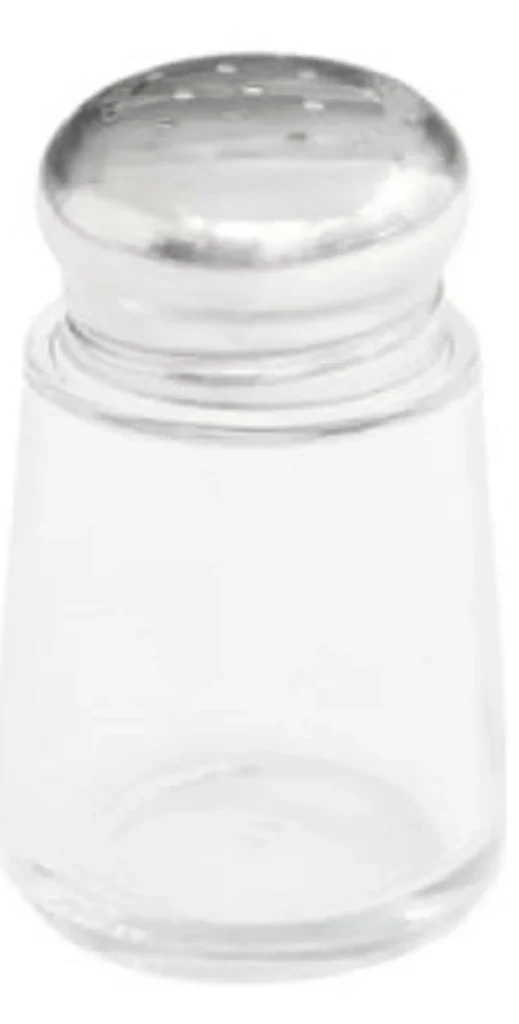 Hot Salière & poivrière de 2 oz en verre avec couvercle en plastique chromé - 12 par boite Accessoires Et Distributeurs Pour Condiments
