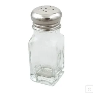 Clearance Salière/poivrière carrée de 2 oz en verre - 12 par boite Accessoires Et Distributeurs Pour Condiments