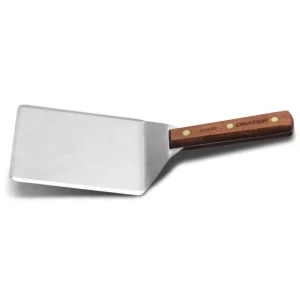 Hot Spatule à hamburger de 5" x 6" à rebord tranchant avec manche en bois Ustensiles Et Outils De Cuisine