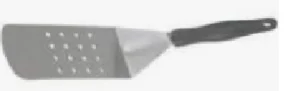 Fashion Spatule perforée de 8" x 3" haute température à manche noir - 12 par boîte Ustensiles Et Outils De Cuisine