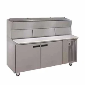 Sale Table à pizza réfrigérée de 72" - espace pour 18 bacs 1/3 Tables De Préparation Réfrigérées