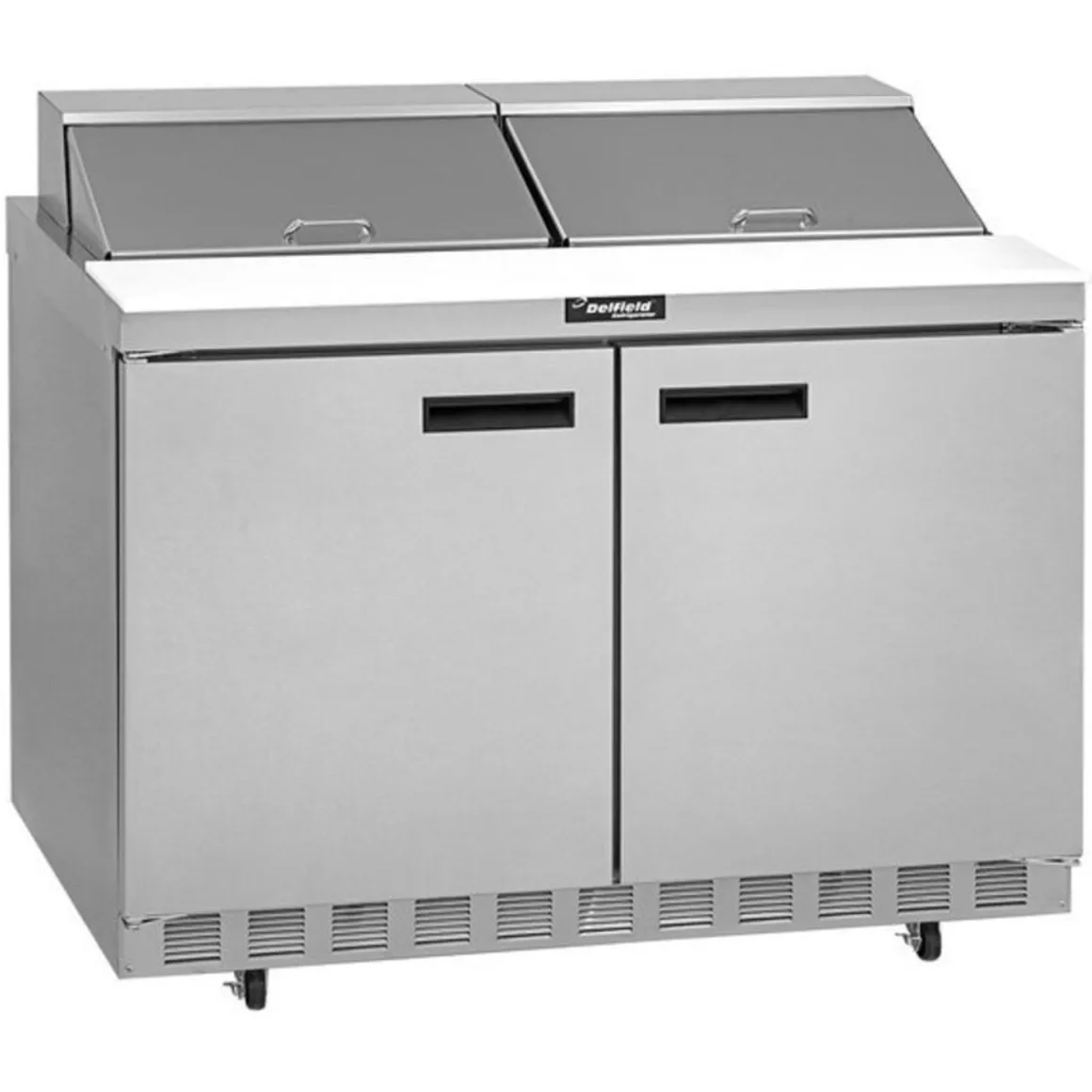 table__salade_rfrigre_de__0-1.webp Clearance Table à salade réfrigérée de 48" - espace pour 12 bacs 1/6 Tables De Préparation Réfrigérées