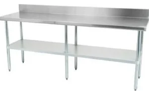 Sale Table de travail de 24" x 84" en acier inoxydable avec dosseret de 5" Tables De Travail Commerciales