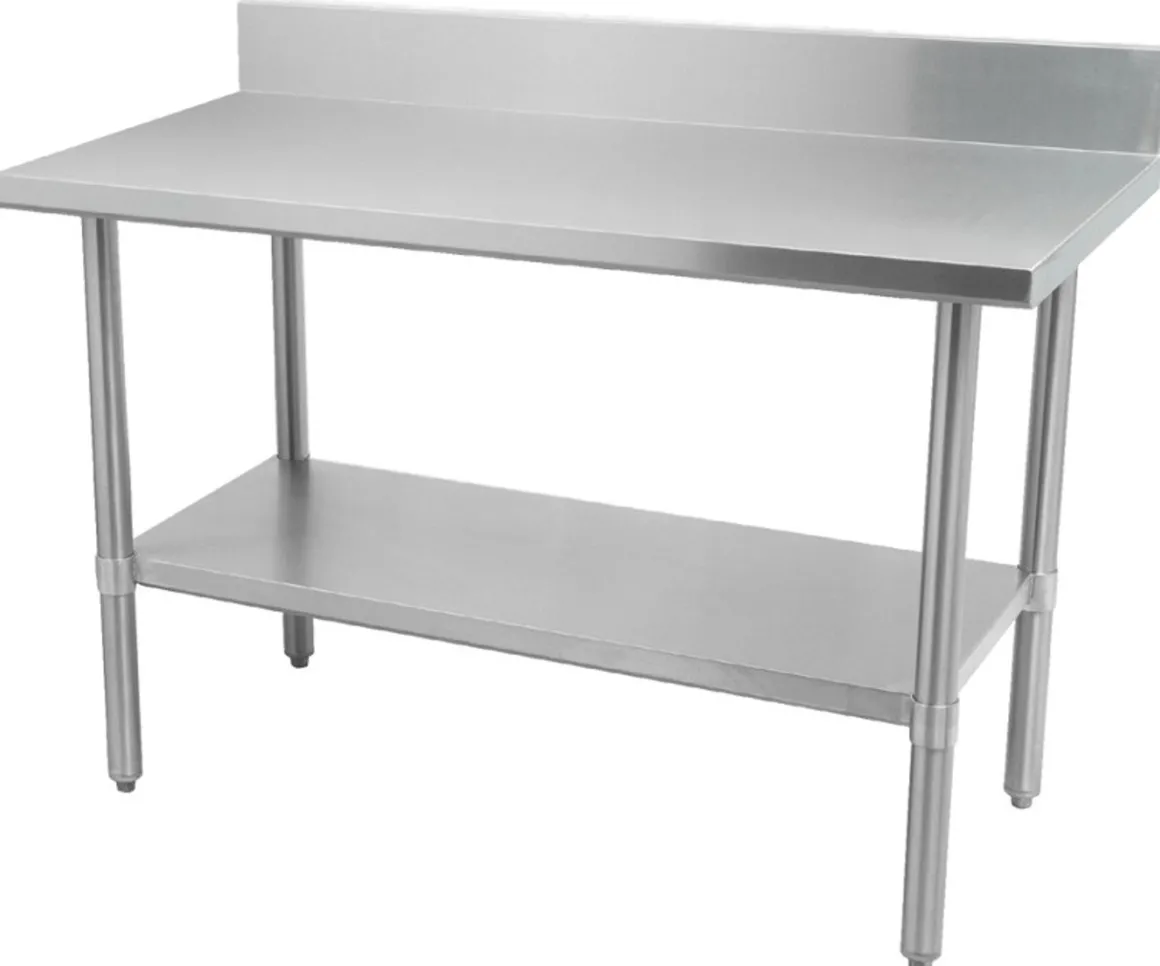 table_de_travail_de__x__e_0-17.webp Online Table de travail de 30" x 48" en acier inoxydable avec dosseret de 5" Tables De Travail Commerciales