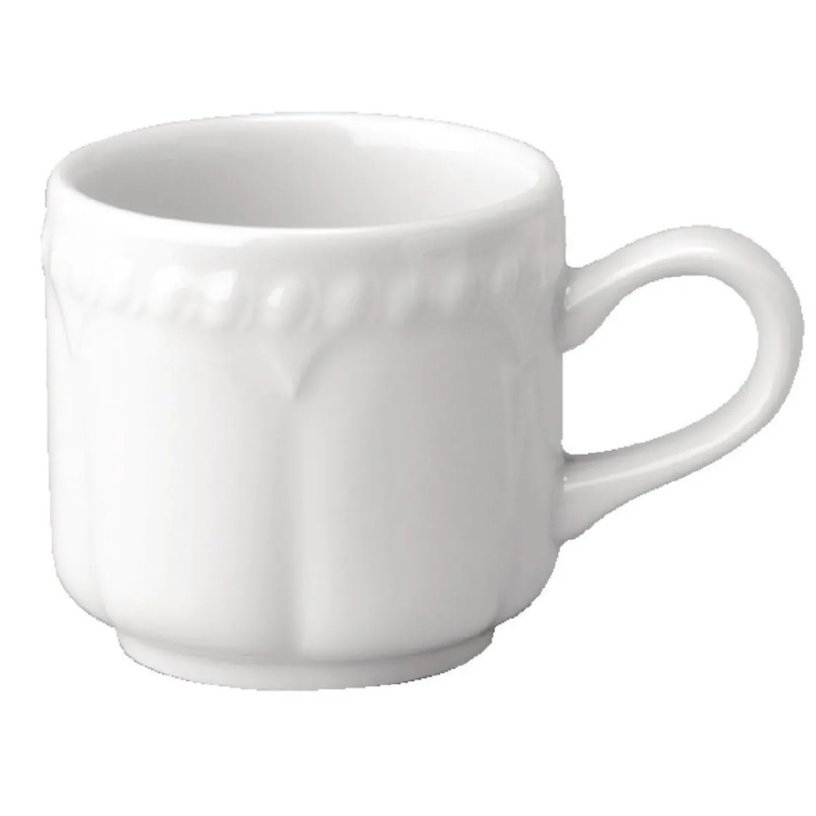 tasse__caf_empilable_de___0-1.webp Best Tasse à café empilable de 4 oz Buckingham - Blanche - 24 par boite Vaisselle