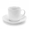 Clearance Tasse à espresso de 3.25 oz avec soucoupe blanche - 6 par boîte Vaisselle