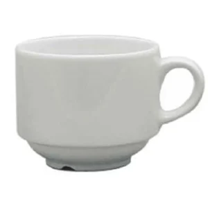 Fashion Tasse empilable de 7.5 oz Continental Polaris - Blanche - 24 par boite Vaisselle