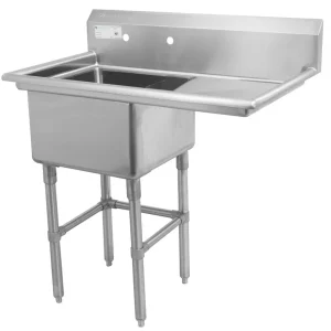 Online Évier 1 bassin de 18" x 18" x 11" en acier inoxydable - égouttoir de 18" à droite Éviers Commerciaux