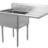 Clearance Évier 1 bassin de 24" x 24" x 14" en acier inoxydable - égouttoir de 24" à droite Éviers Commerciaux