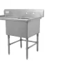 Best Évier 1 bassin de 24" x 24" x 14" en acier inoxydable - égouttoir de 24" à gauche Éviers Commerciaux