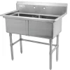 Best Évier 2 bassins de 18" x 18" x 11" en acier inoxydable Éviers Commerciaux