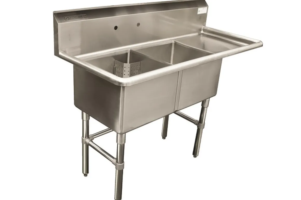 vier__bassins_de__x__x__e_0-5.webp Clearance Évier 2 bassins de 24" x 24" x 14" en acier inoxydable - égouttoir de 24" à droite Éviers Commerciaux