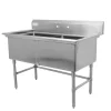 Discount Évier 2 bassins de 24" x 24" x 14" en acier inoxydable Éviers Commerciaux