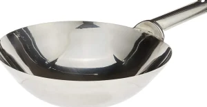 New Wok de 14" en acier inoxydable Batterie De Cuisine