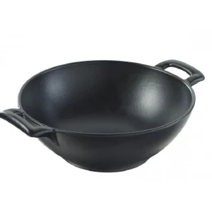 Best Wok individuel de 35.25 oz Belle Cuisine - Noir effet fonte - 4 par boîte Batterie De Cuisine